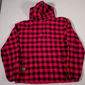 The Vermont Flannel Co Pullover Hoodie Unisex Medium Red Black Buffalo Plaid USA